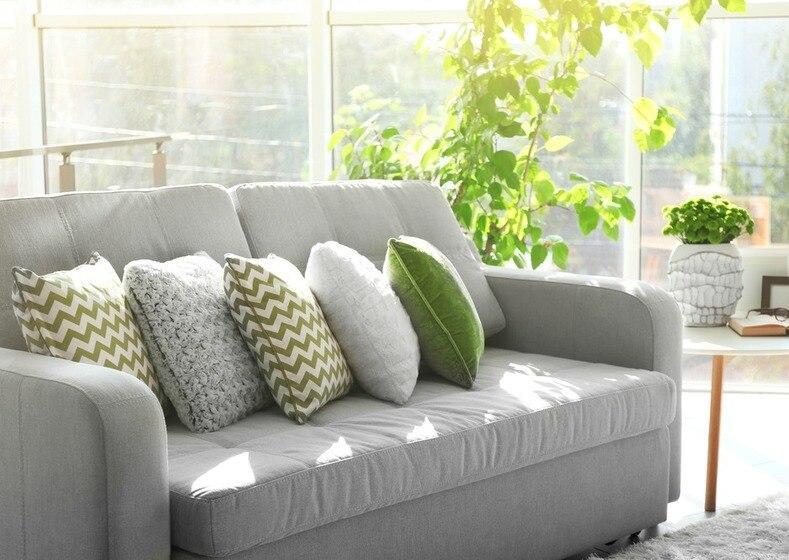 Sofa Covered With Pillows
