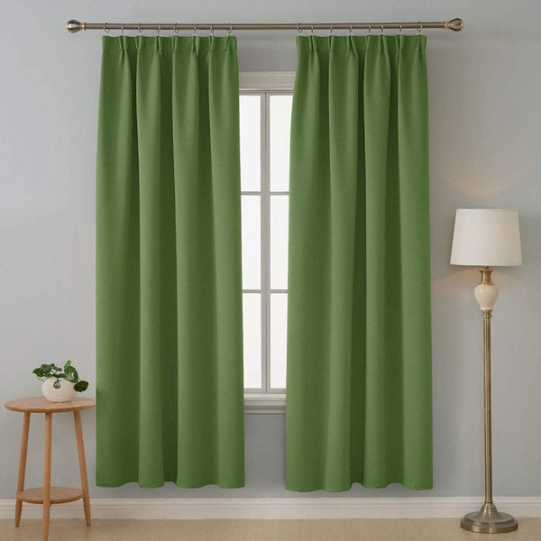 Pencil Pleat Rod Pocket Thermal Blackout Curtains | Ready Made Deconovo UK 2 Panels