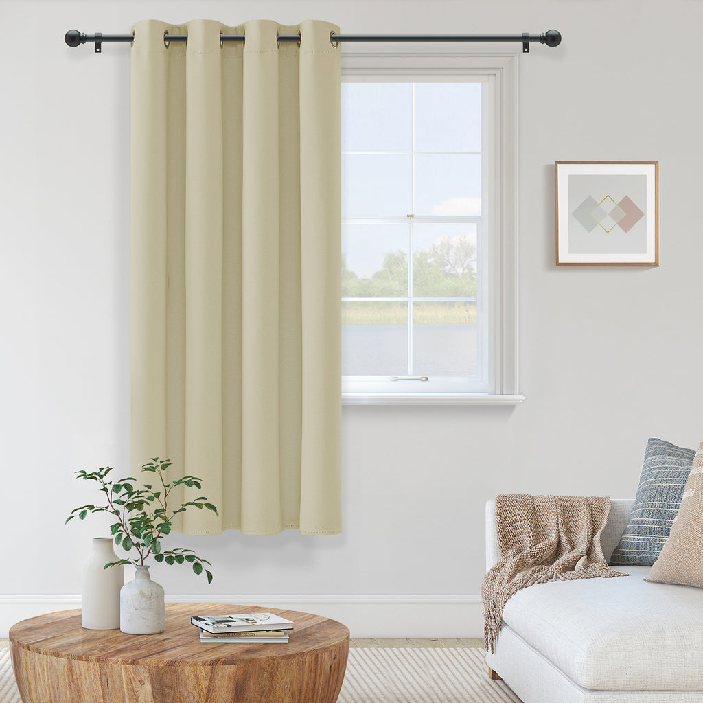 Thermal Insulated Silver Eyelet Ready Made Blackout Curtains | Deconovo UK Ring Top 1 Energy Saving Panel