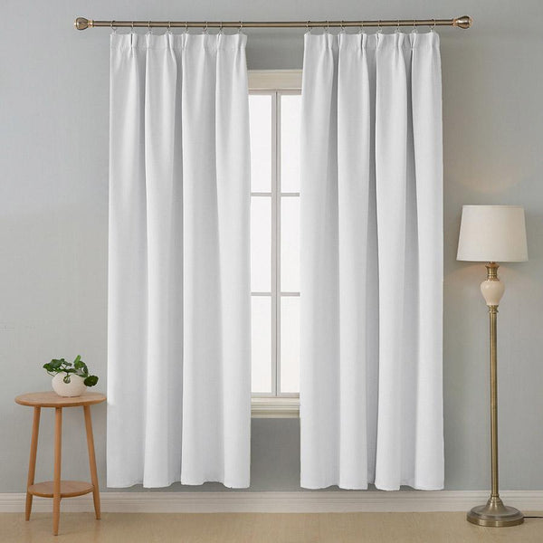Pencil Pleat Rod Pocket Thermal Blackout Curtains | Ready Made Deconovo UK 2 Panels
