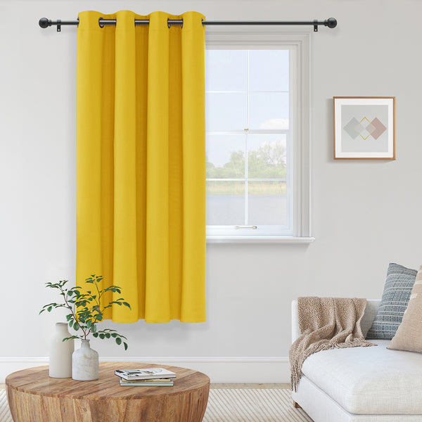 Thermal Insulated Silver Eyelet Ready Made Blackout Curtains | Deconovo UK Ring Top 1 Energy Saving Panel