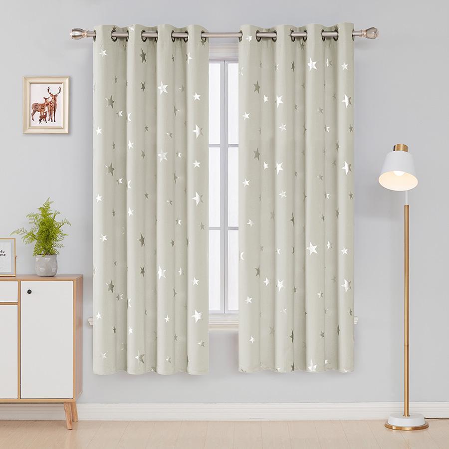 Deconovo Blackout Eyelet Thermal Insulated Energy Saving Childrens Curtains | Ready Made Curtains UK -2 Panels
