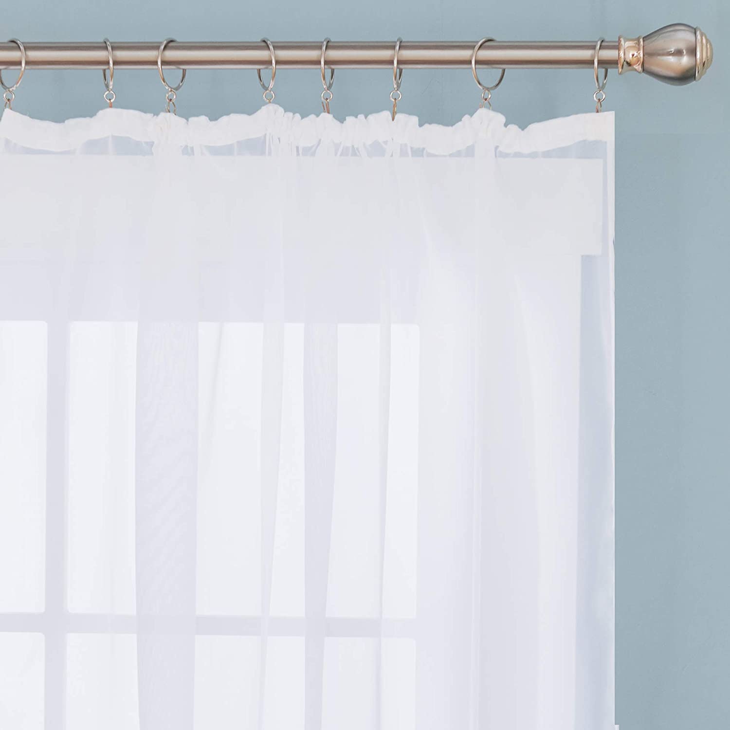 Pencil Pleat Voile Sheer Translucent Curtains