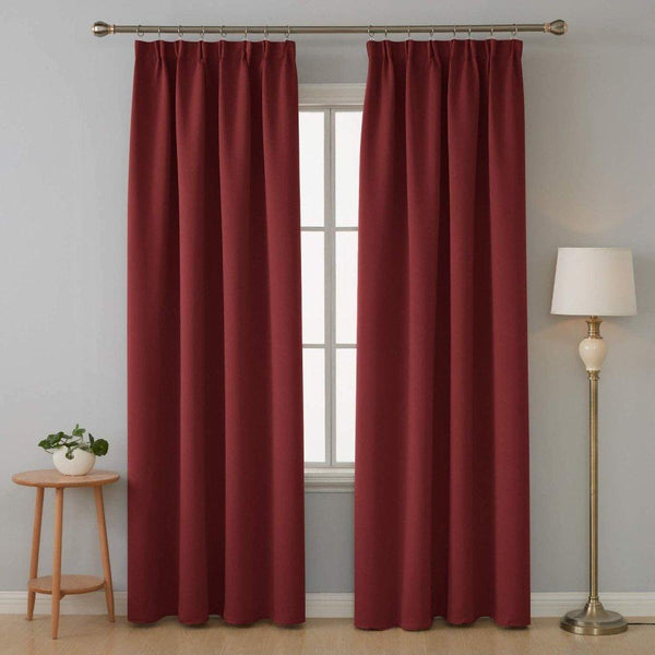 Ready Made Pencil Pleat Blackout Thermal Curtains | Deconovo UK 2 Energy Efficient Panels