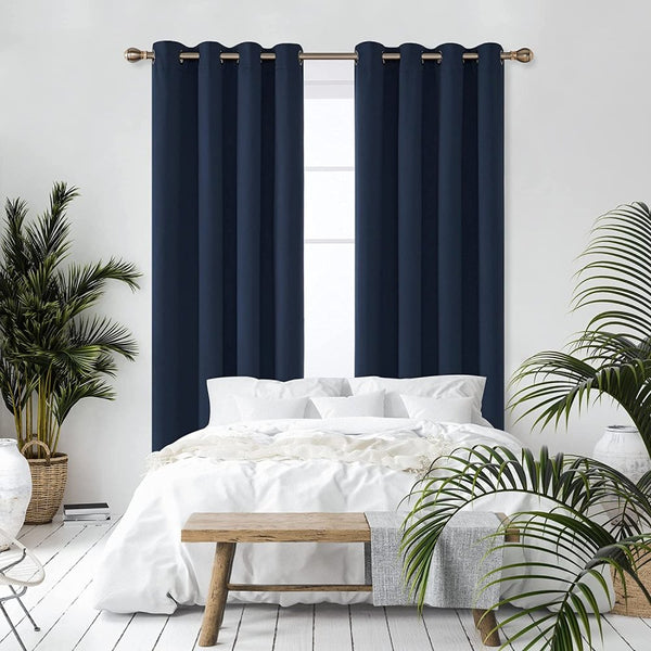 Ready Made Eyelet Blackout Thermal Curtains | 2 Panels UK
