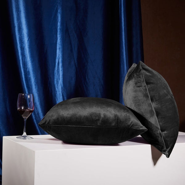 Deconovo Velvet Cushion Covers Protector | Invisible Zipper, 2pc
