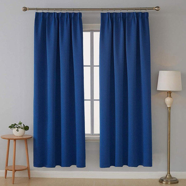 Ready Made Pencil Pleat Blackout Thermal Curtains | Deconovo UK 2 Energy Efficient Panels