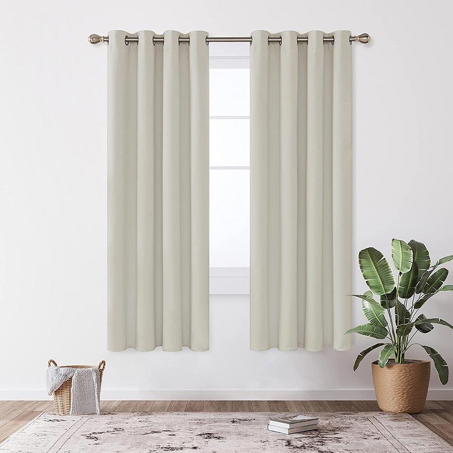 Deconovo Super Soft Ring Top Curtains Eyelet Blackout Thermal Curtains |Raedy made curtians UK 2 Panels