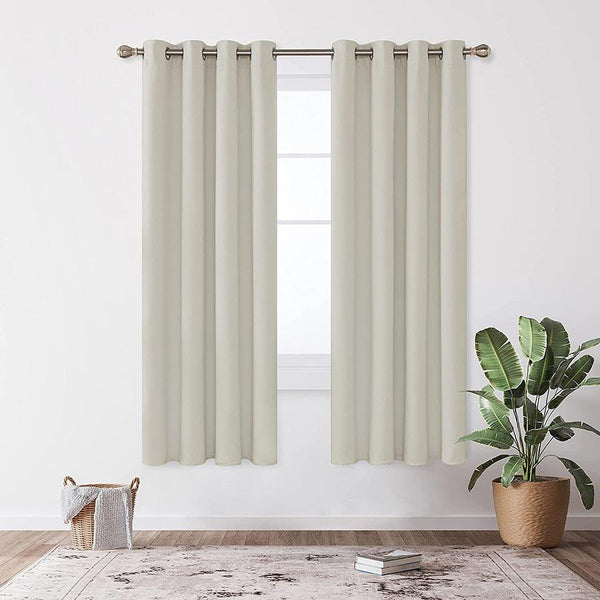 Deconovo Super Soft Ring Top Curtains Eyelet Blackout Thermal Curtains |Raedy made curtians UK 2 Panels