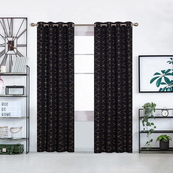 Diamond Kids Bedroom Blackout Thermal Eyelet Curtains | 2 Panels | Ready Made Deconovo UK