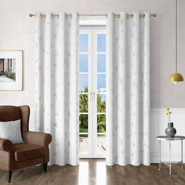 Gold Constellation Grommet Blackout Thermal Curtains | 2 Panels